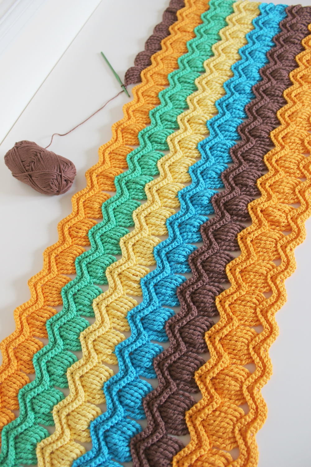 crochet fan ripple blanket
